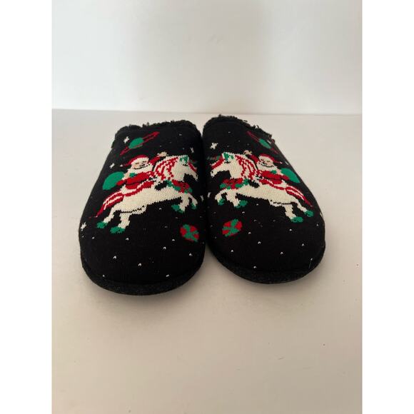 NWT REEF x Tipsy Elves Men\'s Santa Unicorn Reef Slippers Faux Fur Black Size 9 main image 8